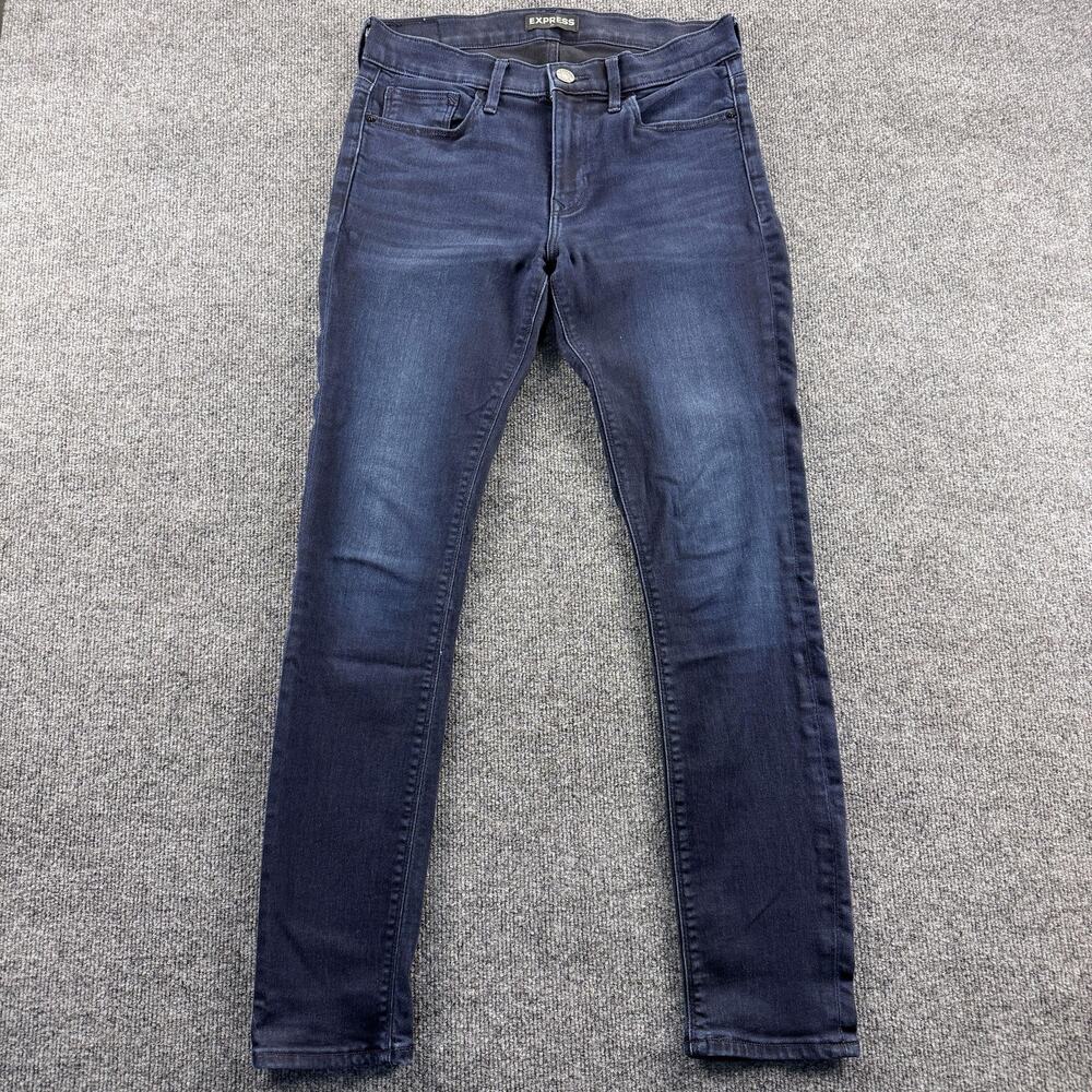 Express Jeans Womens 4R Supersoft Super Skinny Mid Rise Stretch Dark Wash Denim